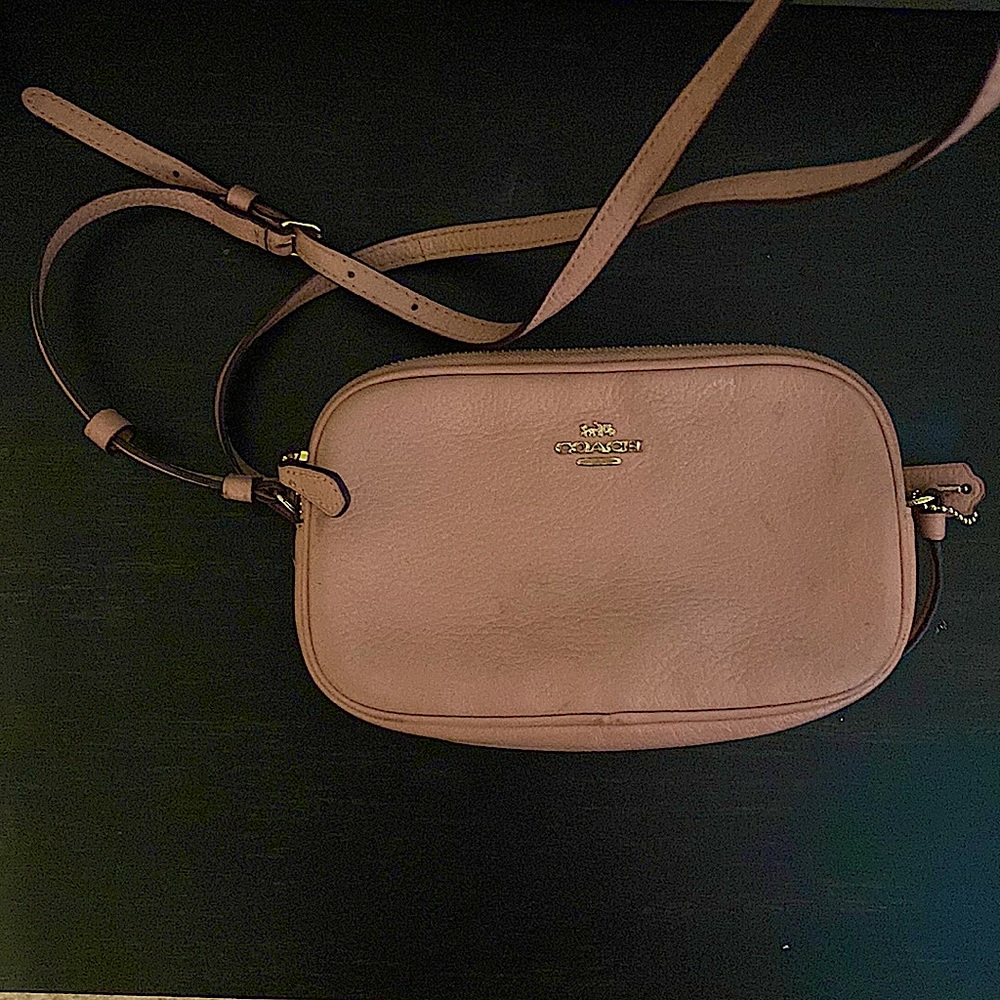 pink COACH cross body bag